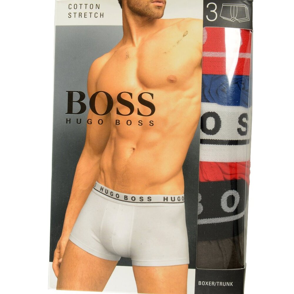 Hugo Boss Men's Trunk 3P CO/EL 3 Pack Stretch Boxer/Trunk Underwear US 2XL IT 56